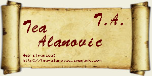 Tea Alanović vizit kartica